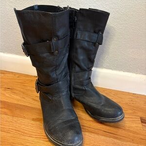 Black Leather Women's Boots